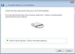 Windows XP: select Install software automatically then
