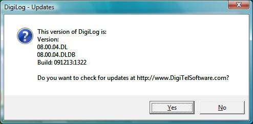 UPGRADES The latest software and documentation can be found at www.digitelsoftware.com If DigiLog is not already installed, check this site to see if a newer New Installation version is available.