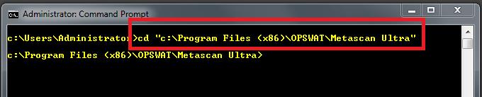Change the working directory to the Metascan install