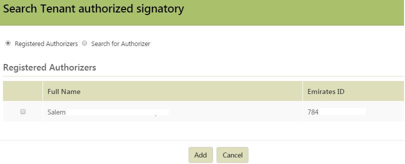 Registered Authorizers If the tenant has any registered authorizer, those will be shown under Registered Authorizers option as below.