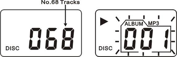 Play/Pause Mode 1. When the PLAY/PAUSE BUTTON is pressed during CD stop mode, the first track will be played. The Play Indicator will be lighted.