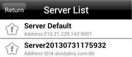 column. Modify Server: Click button to modify the server information.