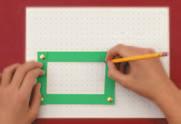 Curious Math Changing Parallelograms 1 Use the card stock strips and fasteners to make a rectangle. Trace the inside of the rectangle on centimetre dot paper.