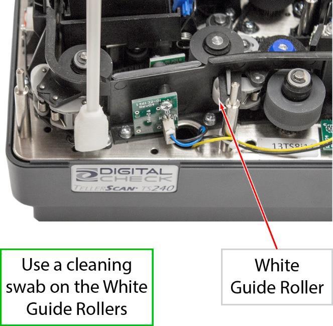 Note: Use a scanning application or Digital Check s ScanLite2 utility to start the scanner motors so that the rollers are turning during the cleaning process.
