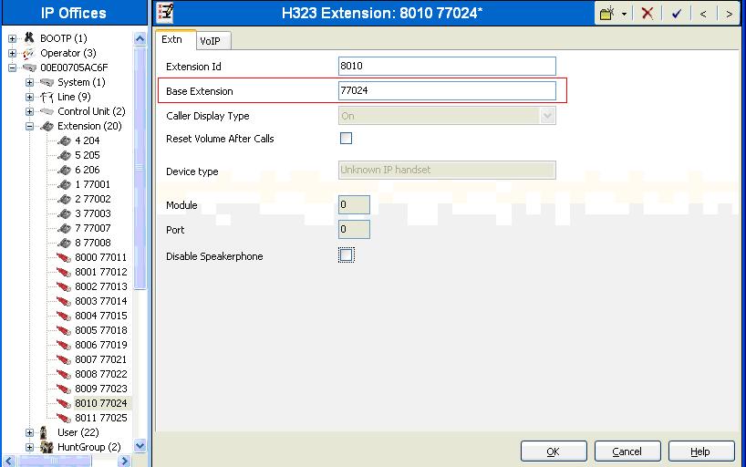 5.6. Administer H323 Extension for e-ivr From the configuration tree in the left pane, right-click on Extension, and select New H323 Extension[not shown] from the pop-up list to add a new H323