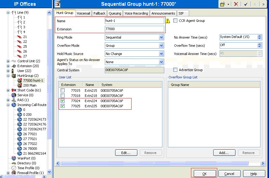 5.8. Create a Hunt Group Select HuntGroup in the left pane. Right click and select New [not shown].