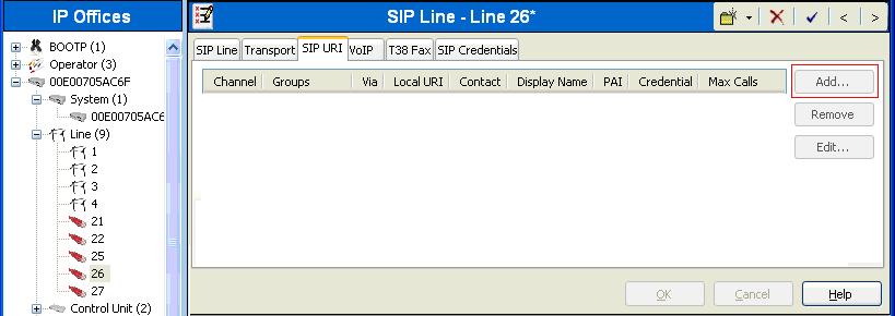 5.5. Configure SIP URI Parameters for the SIP Line Select the SIP URI tab to configure SIP URI parameters for the SIP Line.