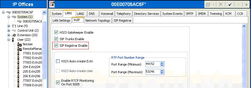 5.11. Administer SIP Registrar Select the VoIP sub-tab.