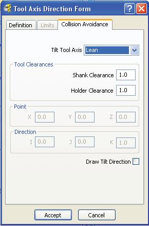 Check Draw tool Axis and Auto Collision Avoidance Then Click the Collision Avoidance Tab.
