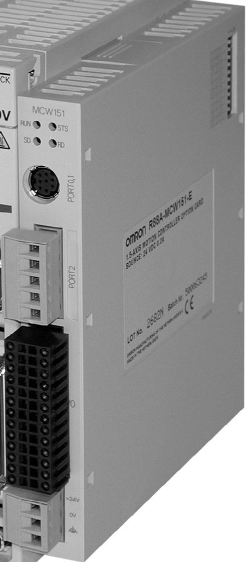 RS-4A/485 interface specifications (R88A-MCW5-E only) Item Details Electrical characteristics Conform to EIA RS-4A/485 Synchronization Start-stop synchronization (asynchronous) Baud rate 00 / 400 /