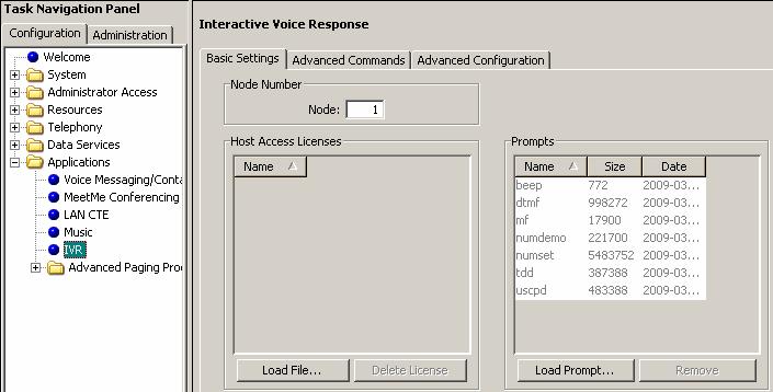 14 Chapter 2 Installing Interactive Voice Response 3 Click IVR.