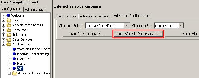 36 Chapter 2 Installing Interactive Voice Response c Click Transfer File to My PC. The Save window opens. d e f g h i j In the Save window, navigate to where you want to save the commgr.
