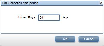 In the navigation panel select Administration. 2. Under RDC Configuration, click Configure Days. This opens a separate window. 3. Enter a number. The maximum number of days is 999999999. 4. Click OK.