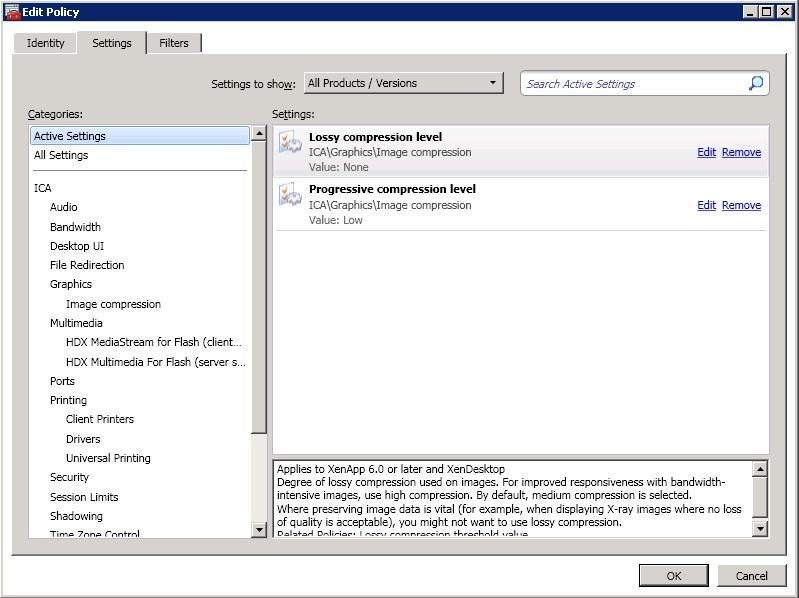 7.5.4 Enabling Progressive Display Progressive Display is enabled through a Citrix policy applied to the server or virtual desktop.