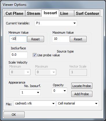 Figure 21: IsoSurface Results Panel On the third row, click in the tick box to use a user dened value to colour and locate the IsoSurface.