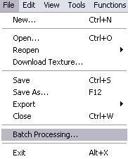 File Menu Batch Processing.