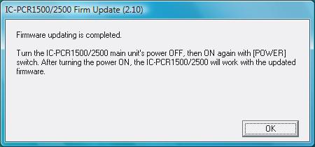 D Updating the Main unit firmware continued u During updating, Updating the firmware window appears as at left. RWARNING!: NEVER turn the Main unit power OFF at this stage.