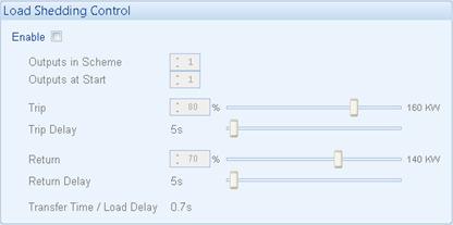 Operation 6.2.2 LOAD SHEDDING CONTROL The Load Shedding Control feature (if enabled) allows for a maximum of five load-shedding steps.
