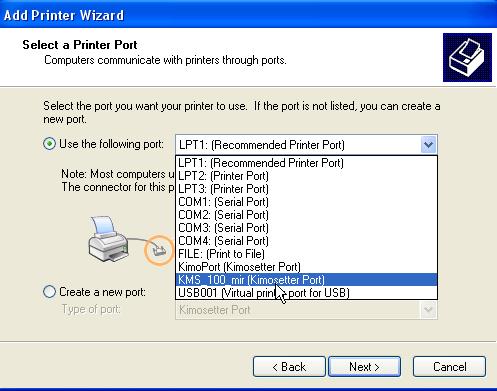 Windows Add Printer Wizard from the Start menu. Follow the prompts.