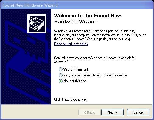 Getting Started wizard does not like to automatically install such drivers.