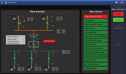The integrated substation HMI offers even more advanced features since customizable single-line diagram pages and metering displays are unrestricted, being limited only by the system s available