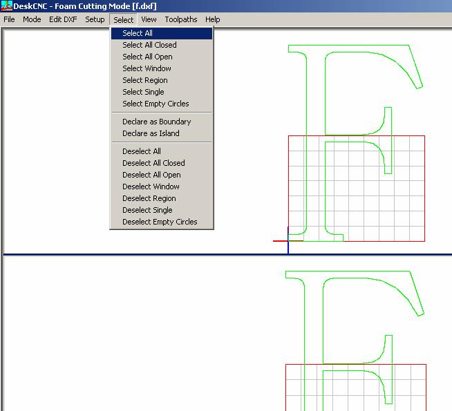 1. Rotate the shape: Before rotating the shape, DeskCNC must know what you want to rotate, In this example we will rotate the entire shape. In order to rotate the entire shape we muse first select it.