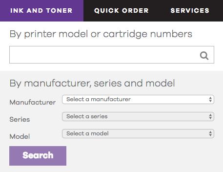 Ink & Toner Reference Guide Use the INK & TONER option in the menu bar and enter the information.