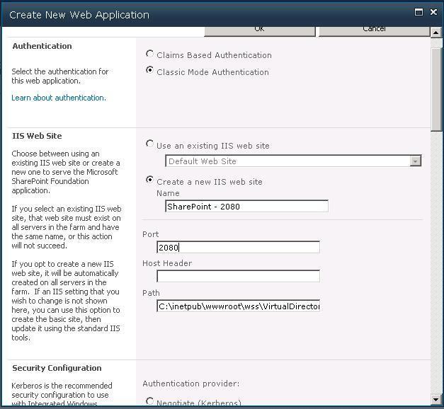 Figure 3.4: Designate Port 7. Enter the credentials of the user you want to use as the service account.
