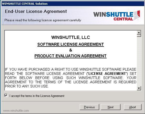 4. On the End-user License Agreement page, if you accept the terms of the license agreement, click I accept the terms in the License Agreement.