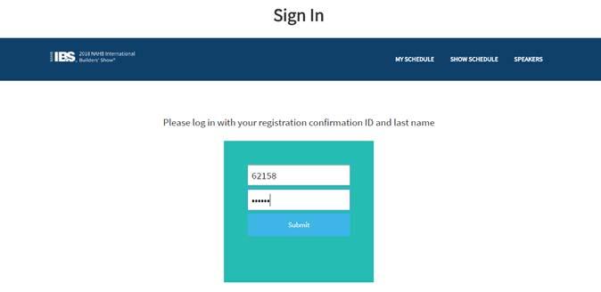 Log in using your confirmation ID
