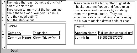 Fish Reference booklet 99 6 Preview. The regions print in front of the memos. Let's fix this. Task 11 Modify the Regions 1 Right-click over the light gray region and select ShiftRelativeTo.