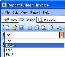 1 Return to the design workspace. 2 Select the Page 1 System Variable in the footer band. 3 Select PageSetDesc (Page Set Description) from the edit toolbar: 6 Click OK. 7 Preview the report.