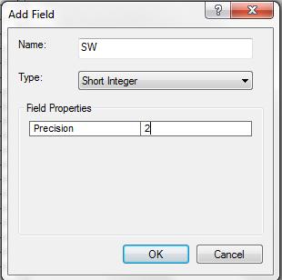 5. Right click on the new field s name (SW) and choose the