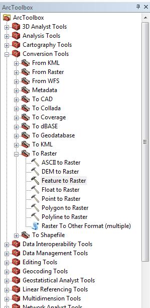 To create a raster file of the SW Streams: 1.