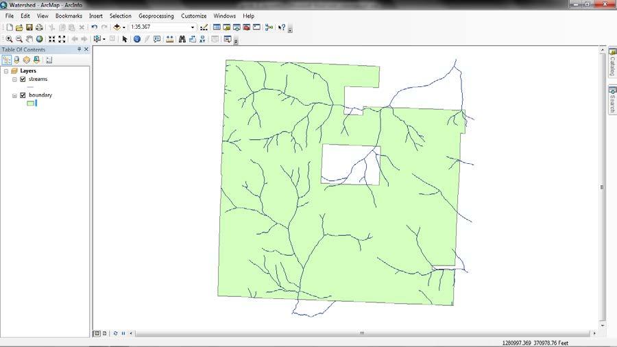 IMPORTING RASTER FILES We ll need to access the DEM for the Brown Tract. It represents elevation values for each 10m per side square within the forest. The DEM is in an ArcInfo GRID format.