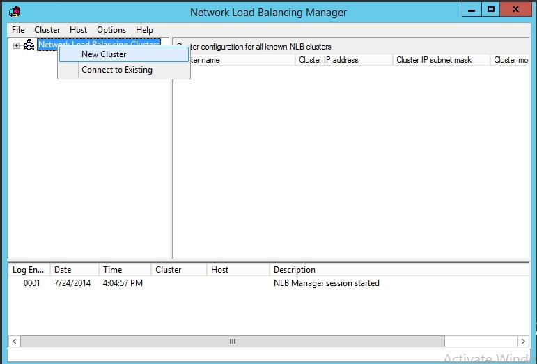 Configuring Network Load Balancing (NLB) Appendix A Network Load Balancing (NLB) 1. In the Windows screen, search for NLB Manager. Select and launch Network Load Balancing Manager.