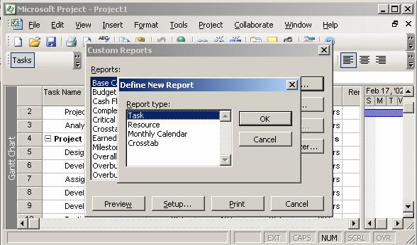 Figure119.21: Defining New Reports 7. In the Report type box, select the Resource option.