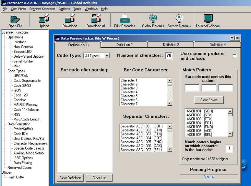 MS9500 Series Voyager Options and Accessories MetroSet Software Utility MetroSet is a graphical
