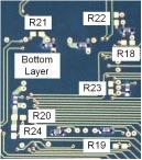EVALXCS User Manual 15/15 Figure 5: Positions of the termination resistors 3.