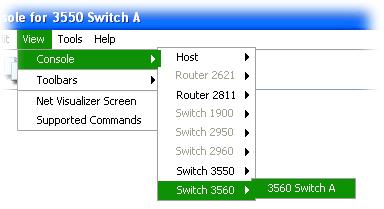 want to go from the console of the 3550 A switch, to the console of the 3560 A switch.