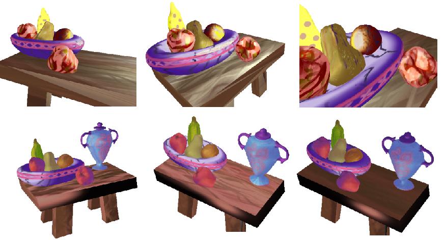 6 Fig. 4. The entire still life. Each object was painted individually with between 8 and 12 paintings. Top row: Intensity values. Bottom row: Rendered images. Fig. 5. Painting plants.