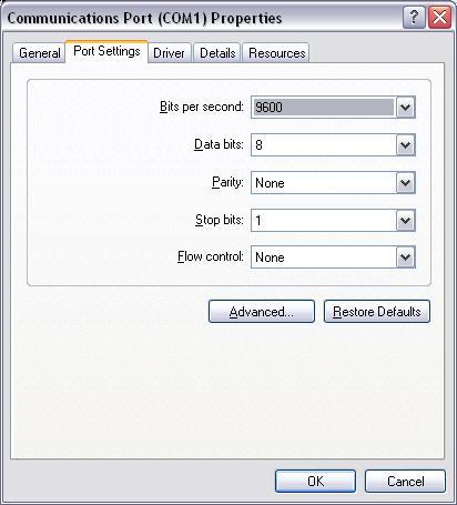 Select Device Manager, Ports (Com + Lpt) and double left click on the port you are installing the printer on, e.g. Communications Port (Com1), and then choose Port Settings.