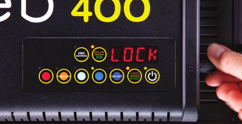 In LOCK mode, controls are disabled and LOCK will appear in the display.