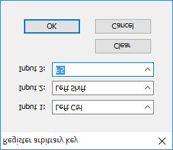 Once registration is complete press the [OK] button. If "Tilt left" or "Tilt right" is allocated to [Arbitrary key], a key can be input while the tilt wheel is held down continuously.