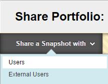 HOW TO SHARE A PORTFOLIO WITH OTHERS If you would like a classmate, instructor, or potential employer to see a portfolio developed in Blackboard, you may use the portfolio s sharing tools through