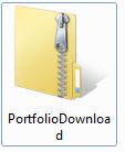 From the menu that appears, select DOWNLOAD. 3. A DOWNLOAD PORTFOLIO pop-up will appear to confirm that a package of files is ready to be downloaded.