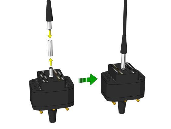 Figure F - Above is an example of connecting a completed VersaDrive 8 Optical to an optical cable terminated with a 1.