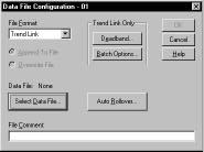 10 Select a Data File 1. Click on the Data File button on the Instrument Configuration window. This will move you to the Data File Configuration screen as shown in figure 11. 2.