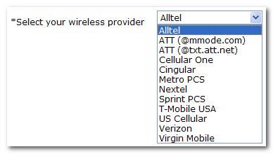 Select your wireless provider: Select your wireless provider from the drop-down menu (Required.) Review the Mobile Banking Agreement and click I Agree.
