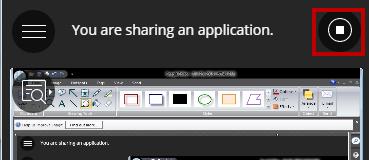 9. Click Share. Figure 65 - Click Share 10. Your application will be shared in Collaborate Ultra. To end the share, click the Stop Sharing button.